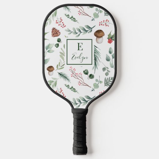 Sage Green Holiday Personalized Pickleball Paddle (Voorkant)