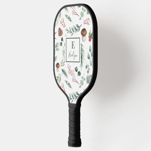 Sage Green Holiday Personalized Pickleball Paddle (Links)