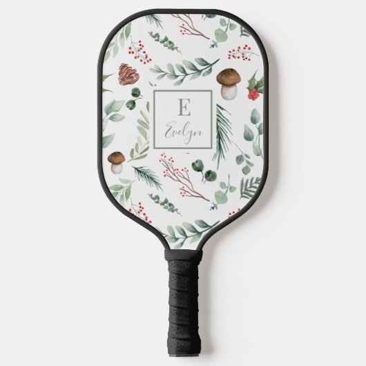Sage Green Holiday Personalized Pickleball Paddle (Voorkant)
