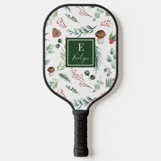 Sage Green Holiday Personalized Pickleball Paddle (Voorkant)