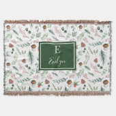Sage Green Holiday Personalized Throw Blanket Deken (Voorkant)