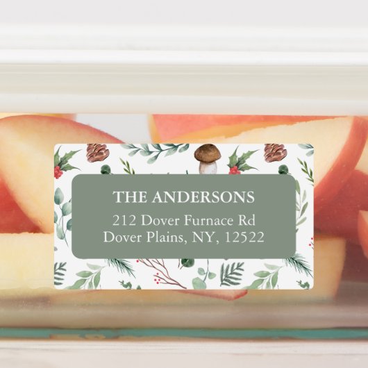Sage Green Holiday Return Address Label (Aangebracht)