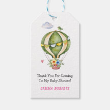 Sage Green Hot Air Ballon Baby shower Hartelijk da