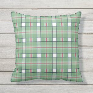 Sage Green Hot Pink Pset buitenshuis Pillow 16x16 Buitenkussen