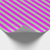 Sage Green Hot Pink Stripe Pattern Modern Cadeaupapier (Hoek)