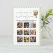 Sage Green How Old Were The Bride & Groom Game Kaart (Staand voorkant)