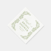 Sage Green Hydrangea Bridal Shower Napkin Servet (Hoek)