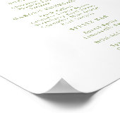 Sage Green Hydrangea Drinks Menu Table Sign Poster (Hoek)