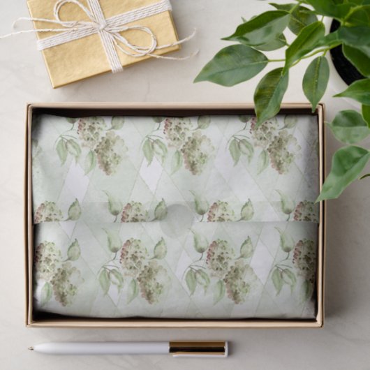 Sage Green Hydrangea Tissue Paper Tissuepapier (Geschenk)