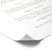 Sage Green Hydrangea Wedding Menu Sign Poster (Hoek)