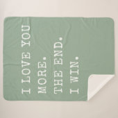 Sage Green I Love You Meer Valentijnsdag Cadeaus Sherpa Deken (Voorkant (horizontaal))