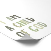 Sage green Ik ben een kind van God poster (Hoek)