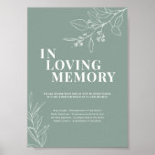 Sage Green in Loving Memory Wedding Sign Poster (Voorkant)