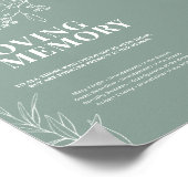 Sage Green in Loving Memory Wedding Sign Poster (Hoek)