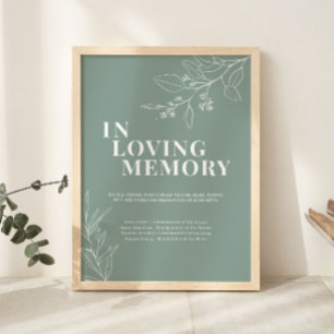 Sage Green in Loving Memory Wedding Sign Poster