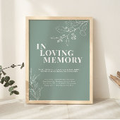 Sage Green in Loving Memory Wedding Sign Poster