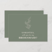Sage green Indie Autumn bridesmaid Kaart (Voorkant / Achterkant)