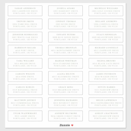 Sage Green Individual Guest Adresetiketten Sticker (Vel)