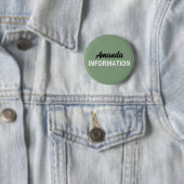 Sage Green Informatie Vrijwilliger Ronde Button 5,7 Cm (In situ)
