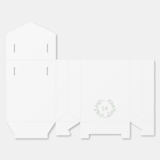 Sage Green Initialen bruiloft Bedankdoosjes (Ongevouwen)