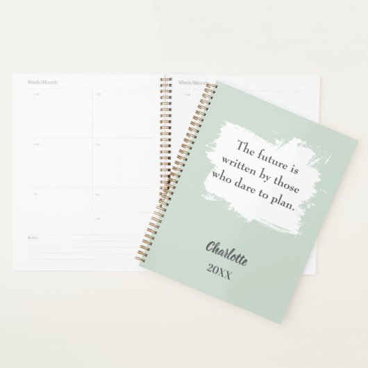 Sage green inspirational quote 2026 planner (Display)