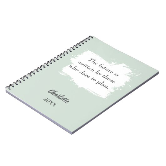 Sage green inspirational quote notitieboek (Linkerzijde)