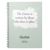 Sage green inspirational quote notitieboek (Voorkant)