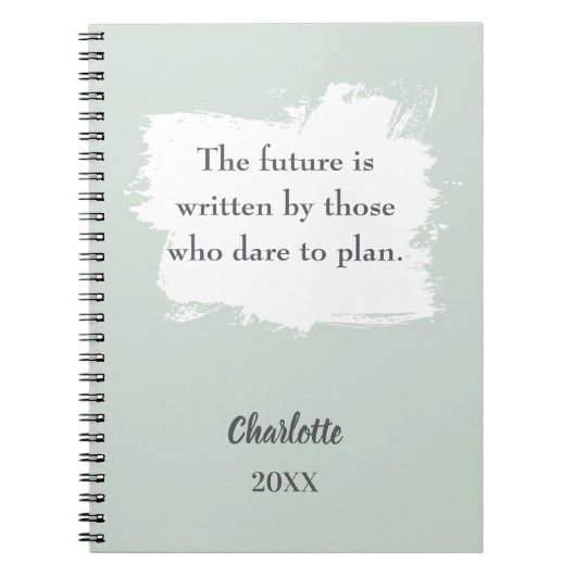 Sage green inspirational quote notitieboek (Voorkant)