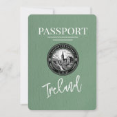 Sage Green Ireland Passport Save the Date (Voorkant)