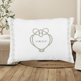 Sage Green Irish Celtic Swan Love Knot Family Name Accent Kussen