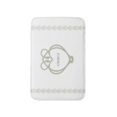 Sage Green Irish Celtic Swan Love Knot Family Name Badmat (Voorkant Verticaal)