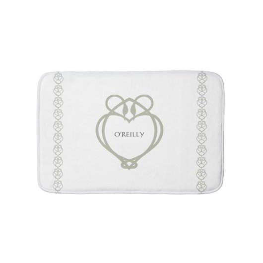 Sage Green Irish Celtic Swan Love Knot Family Name Badmat (Voorkant)