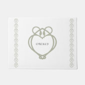 Sage Green Irish Celtic Swan Love Knot Family Name Deurmat (Voorkant)