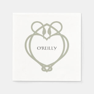 Sage Green Irish Celtic Swan Love Knot Family Name Servet