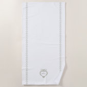 Sage Green Irish Celtic Swan Love Knot Family Name Strandlaken (Voorkant)