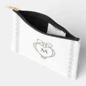 Sage Green Irish Celtic Swan Love Knot Monogram Etui (Open)
