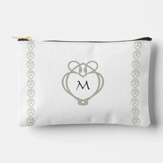 Sage Green Irish Celtic Swan Love Knot Monogram Etui (Voorkant)