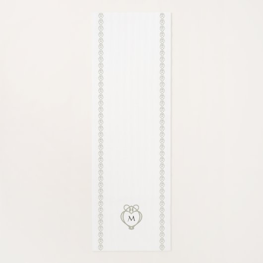 Sage Green Irish Celtic Swan Love Knot Monogram Yogamat (Achterkant)