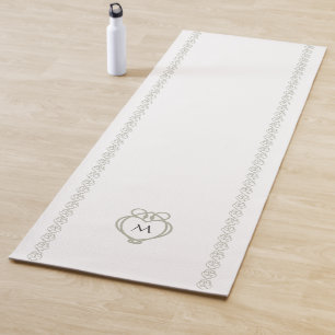 Sage Green Irish Celtic Swan Love Knot Monogram Yogamat