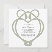 Sage Green Irish Celtic Swan Love Knot Wedding Kaart (Voorkant)
