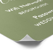 Sage Green is ons gastenbord voor WiFi-bruiloft Poster (Hoek)