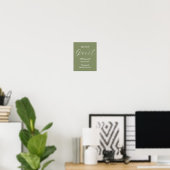 Sage Green is ons gastenbord voor WiFi-bruiloft Poster (Thuiskantoor)