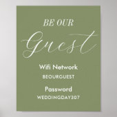 Sage Green is ons gastenbord voor WiFi-bruiloft Poster (Voorkant)