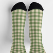Sage Green Ish Preppy Gingham Plaid Sokken (Top)