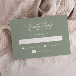 Sage Green | Italiaanse elegantie bruiloft RSVP Kaartje