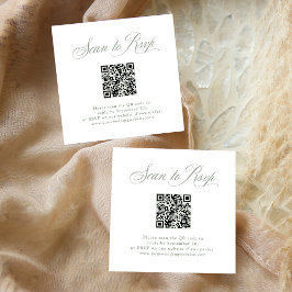 Sage Green Italiaanse elegantie | RSVP met QR-code Informatiekaartje