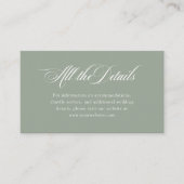 Sage Green Italiaanse elegantie | Trouwdetails Informatiekaartje (Voorkant)