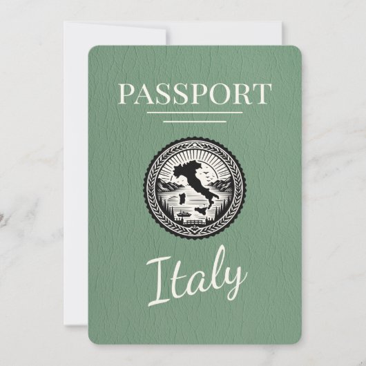 Sage Green Italië Paspoort Save The Date (Voorkant)