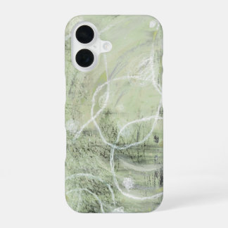 Sage Green Ivory Abstract Design iPhone 16 Hoesje