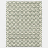 Sage Green & Ivory Damask Pattern Fleece Blanket Deken (Voorkant)